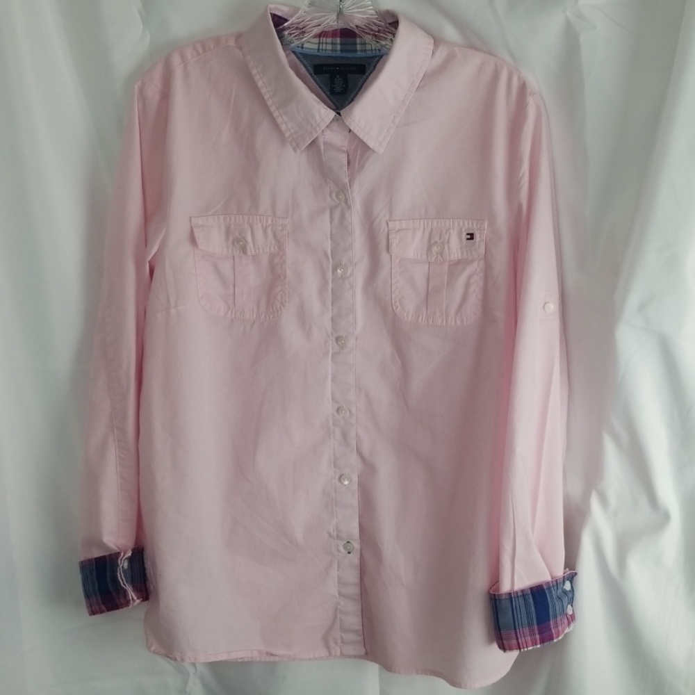 Tommy Hilfiger women's long sleeve poplin shirt